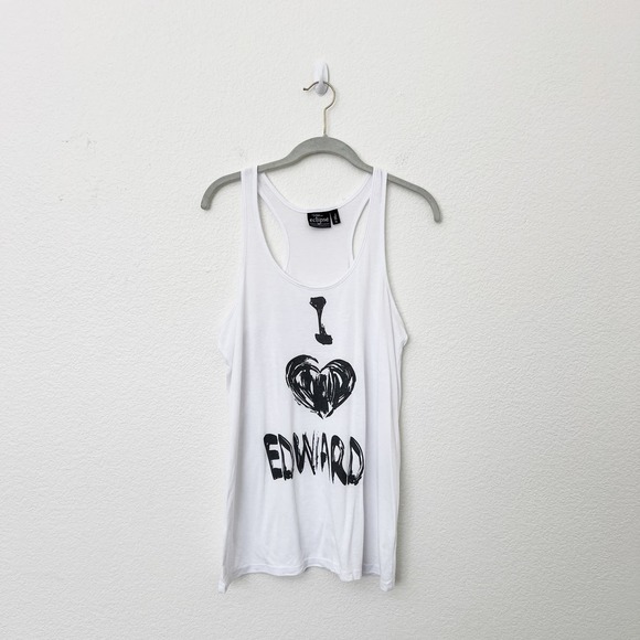 Nordstrom Tops - [BP Nordstrom] Twilight Eclipse I Heart Edward White Racerback Tank Top Size XL